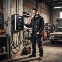 Connecteur modulaire enfichable, chargeur de véhicule électrique 22 kW avec écran 4,3 pouces, RCD de type B, câble TPU, indicateur LED, chargeur de véhicule électrique CE/TUV/UKCA