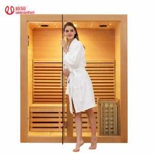 Tùy Chỉnh Truyền Thống Khô Vuông Khối Ngoài Trời Phòng Tắm Hơi Phòng Xông Hơi Màu Đỏ Tuyết Tùng Kinh Nghiệm Vườn Với Phòng Tắm Hơi Bếp Sưởi Ấm - Product Image 1