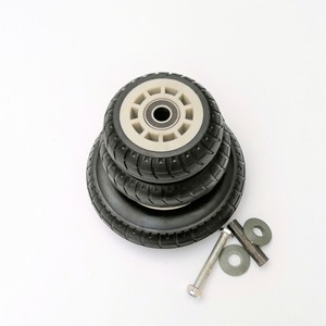 Flat Heavy-Duty Industrial Caster Wheels Rubber Tread Ball Bearing M10×25mm Bolt Hole Type Wear Resistant Gray - Product Image 2