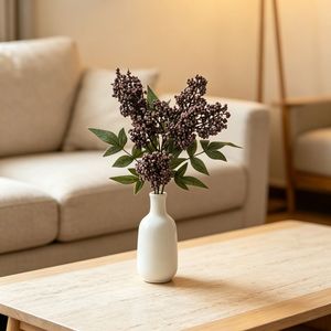 Planta Artificial de Nandina Domestica, Color Morado Café, Tamaño Pequeño, Decoración para el Hogar, Material Plástico - Product Image 2
