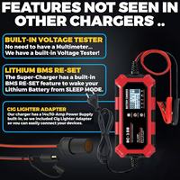 Chargeur de batterie de voiture multi-tension BC-10B 6V/12V/24V avec écran LCD, batterie marine IP65, pour batteries au plomb-acide et LiFePO4