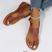 Sandales plates décontractées pour femmes, couleur unie, tailles 35-43, style tongs, pour l'automne