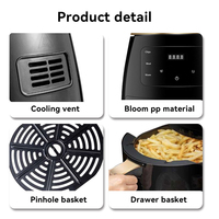 Four à Friture Électrique Numérique 6L/8L en Plastique avec Préréglages, Rôtissoire, Déshydrateur, Cuiseur Sans Huile, Grille-Pain Multifonction pour Usage Domestique