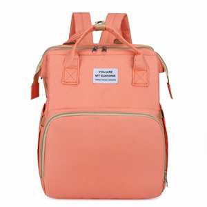 Folding Mommy Bag Portable Female Outing Diaper <b>Backpack</b> with Large-Capacity Crib Bed Fashionable Summer Baby Gear - Product Image 5