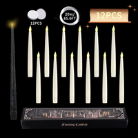 Bougies LED flottantes à succès, sans flamme, télécommandées, en forme de baguette magique, pour mariages, anniversaires, Halloween