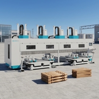 Centre d'usinage cinq axes JR-T2+4 pour le travail du bois (4 jeux de 2 têtes de broches) Centre d'usinage CNC simultané pour bois massif