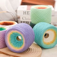 Fil fantaisie en mélange de fibres de bambou et d'acrylique, doux comme de la soie, dégradé de couleurs mélangées, fil en bobine longue teintée, pour châles tricotés à la main