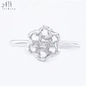 High Quality Round Fashion 18k Gold Ring Mounting Wedding Ring Semi Mount Diamond Rings