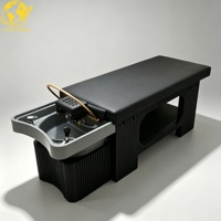 Table de massage thaïlandaise électrique avec appui-tête réglable en cuir PU pour salon de beauté, spa, équipement de lavage de cheveux et de shampoing