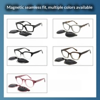Lunettes de vue polarisées UV400 avec clip magnétique œil-de-chat à monture carrée GM en acétate pour prescription optique