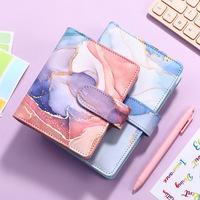 Nouveau élégant budget liant A6 A7 PU cuir Budget portefeuille planificateur 6 anneau planification organisateur avec enveloppes Flyleaf