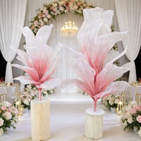 Adornos para Boda, Centro de Mesa, Flor Artificial de Organza de Gran Tamaño, Decoración para el Hogar, Hotel, Fiesta, Festival, Eventos, Escenario
