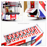 Haute qualité 1:42 luxe réel Collection londres Hongkong moulé sous pression à deux étages modèle de bus touristique jouet avec ouverture des portes