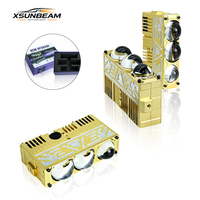 Nouvelle Vente Chaude 2026 : Kit de Modernisation 3 Yeux Or CNC LED pour Grille de Voiture, 100W, Haute Performance, Accessoires Auto, Lentille de Projecteur pour Voiture