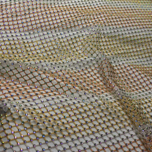 Của phụ nữ Wedding Evening gowns 100% <span class=keywords><strong>polyester</strong></span> Vàng-cam tương phản dệt kim lưới vải AB Rhinestone hot-<span class=keywords><strong>s</strong></span>ửa chữa trang trí - Product Image 1