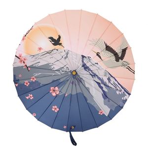 Chinese Traditional Classic <b>Oil</b> Paper Umbrella 24 Ribs Full <b>Painting</b> Polyester Straight Umbrella - Product Image 4