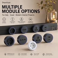 Prise murale pour lampe à induction, adaptateur amovible universel USB pour bureau, compatible UE/FR/Russie/Israël/Italie/Royaume-Uni