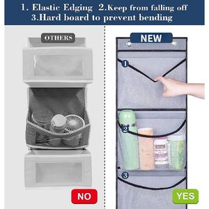 Grey Foldable Over-the-Door Organizer with 5-Pocket Storage Non-Woven Fabric for Bedroom Bathroom <b>Wardrobe</b> or Closet - Product Image 5