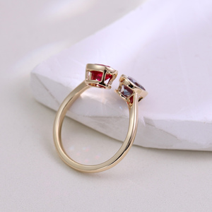 Đồ trang sức mỹ 10K vàng rắn <span class=keywords><strong>Ruby</strong></span> đá quý Nhẫn cưới toi ET MOI vài vòng nghe cắt phòng thí nghiệm phát triển <span class=keywords><strong>Ruby</strong></span> <span class=keywords><strong>alexandrite</strong></span> Nhẫn cưới - Product Image 5