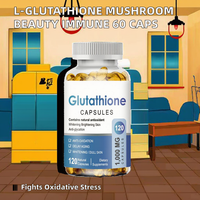 Complément alimentaire beauté aux champignons L-Glutathion 1000mg OEM, soutien immunitaire, 60 capsules, certifié GMP, pour femmes et femmes enceintes