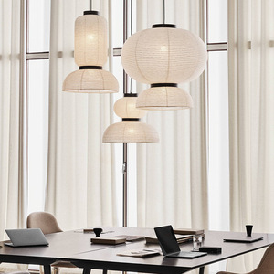 Lustre en papier Xuan de style chinois, luminaire suspendu Wabi Sabi pour salon, salle à manger, chambre à coucher, design moderne - Product Image 1