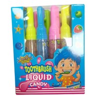 Bonbons liquides pour brosse à dents aigre-douce Dentifrice amusant Confiture liquide aromatisée aux fruits Bonbons en forme de brosse à dents de dessin animé