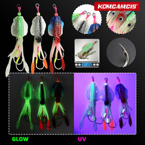 OEM ODM Señuelo Artificial Luminoso/UV de 61g, tipo Calamar y Faldas de Pulpo con Anzuelo, para Pesca de Atún en Río y Lago - Product Image 5