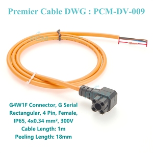 Câble Pigtail à extrémité ouverte pour électrovanne G4W1F, compatible Hirschmann LVT pour capteur de vanne, actionneur et entraînement Rexroth Vickers - Product Image 2