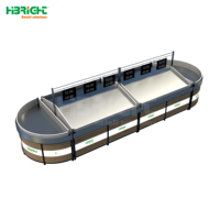 Eco-vriendelijke winkel fabriek productie bak modulaire componenten sets fruit boutique aangepaste kleurmatching verse voedsel eiland