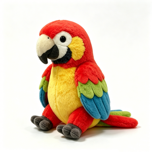 Peluche de guacamaya roja personalizado, peluche de loro, juguete de peluche de guacamaya roja - Product Image 1