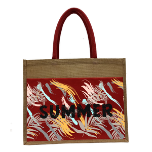 Bolsos de Yute Rojos, Fabricante de Bolsos Novation de la India con Bonitos Estampados a Precios Accesibles - Product Image 5