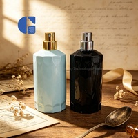 Flacon de parfum en verre facetté de luxe GC, 100 ml, avec bouchon métallique, couleur personnalisée, conteneur vide pour vaporisateur de parfum