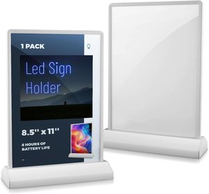Support de signalisation double face personnalisé en verre trempé, boîte lumineuse LED rechargeable pour menu de table, cadre pour restaurant, boutique, café - Product Image 1