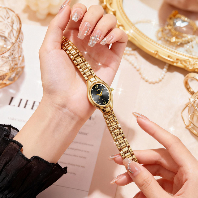 LIEBIG L1079 Fashion Retro Style Quartz Wristwatch for Women Ladies Romantic New Trendy Luxury Diamonds Dial Design Watches