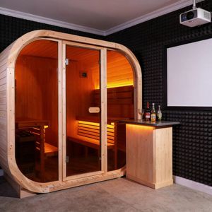 Sauna a Vapore Quadrata in Cedro Rosso - Parete Isolata in <span class=keywords><strong>Legno</strong></span> <span class=keywords><strong>Naturale</strong></span> per Risparmio Energetico - Parete Isolata - Product Image 2