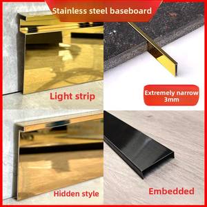 <span class=keywords><strong>Plinthe</strong></span> dissimulée pour maison et appartement modernes en acier inoxydable 304 5cm 8cm 6cm 4cm Bande d'étanchéité pour carreaux Accessoires pour carreaux - Product Image 2