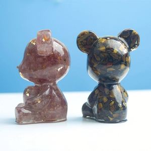 Handcrafted Resin Bear Craft with <b>Crystal</b> Inclusions - Home Decor Accent - Product Image 3