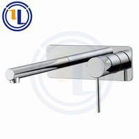 VENTE FLASH Robinet de douche mural contemporain en laiton chromé à poignée unique, avec cartouche céramique douce pour jet de pluie, durable pour salle de bain