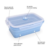 Ensemble de contenants alimentaires hermétiques pour bébé, colorés, rectangulaires, en silicone, pour micro-ondes