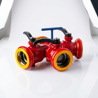 Vanne en Y à clapet en aluminium 6061 Volla, 3 voies, pour tuyau d'incendie, avec manomètre 2,5 MPa, haute pression et débit stabilisé