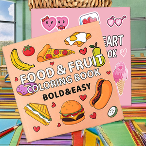 Livre de coloriage RP de 40 pages pour enfants de 4 ans, en papier, avec motifs de nourriture, de fruits et de dessins animés, 21x21cm, impression numérique - Product Image 2
