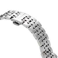 Bracelet de montre en acier inoxydable à extrémités courbées Upro, bracelet solide à 7 maillons, fermoir papillon à double bouton, 12 14 16 18 20 21 22 mm