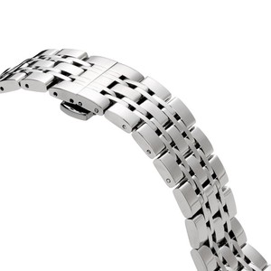Upro Curved End Stainless Steel Band Solid <b>7</b>-Link <b>Watch</b> Bracelet Double Button Butterfly Clasp Strap 12 14 16 18 20 21 22mm - Product Image 2