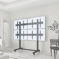 Dudukan TV Baja Berdiri Bebas dengan Roda 2X2 Seamless VESA 600 X 400 untuk TV 32 hingga 70 Inci