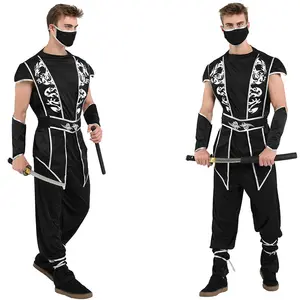 Sıcak satış yeni varış ejderha baskı Ninja üniforma erkekler nefes kostüm yetişkin siyah Ninja savaşçı profesyonel özelleştirilmiş üniforma