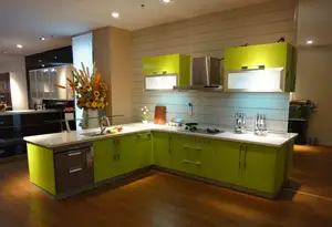 CBMMART किचन अलमारी पूर्ण सेट पूर्ण सेट ग्लास हरा नीला मिंट शेकर किचन कैबिनेट हरे या नीले और भूरे रंग में