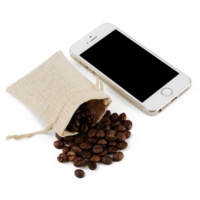 Pochette en jute personnalisée avec logo, 10x14cm, sac cadeau écologique en toile de jute pour emballage de grains de café, vente en gros