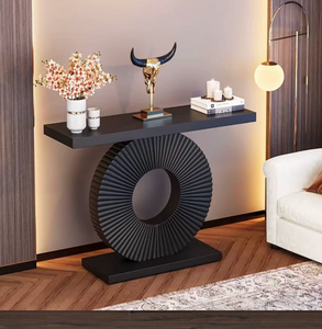 Table <span class=keywords><strong>console</strong></span> blanche VEGA au design géométrique moderne et élégant <span class=keywords><strong>en</strong></span> métal pour le salon - Product Image 6
