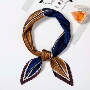 Delle ragazze Del Progettista di Stampa Geometrica Fascia Dei Capelli Della Signora Pieghettato Piega di Seta Al Collo Sciarpe - Product Image 4