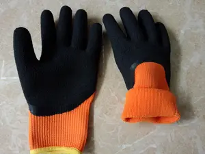 7 Gauge Warm Fleece-lined Coated Soft Latex Foam Winter Work Safety Gloves